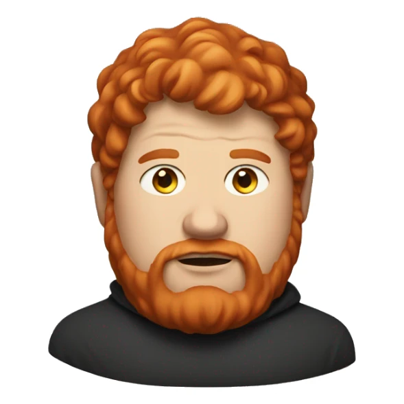 Fat face redheaded man in a hood sticker