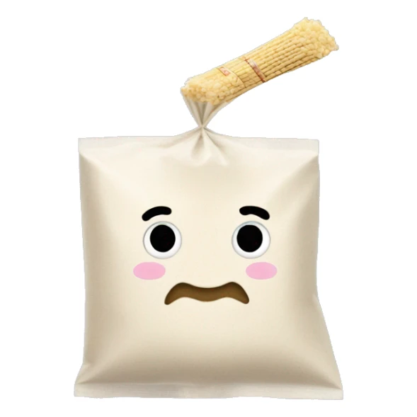 small zip loc bag of flour with a straw  sticker