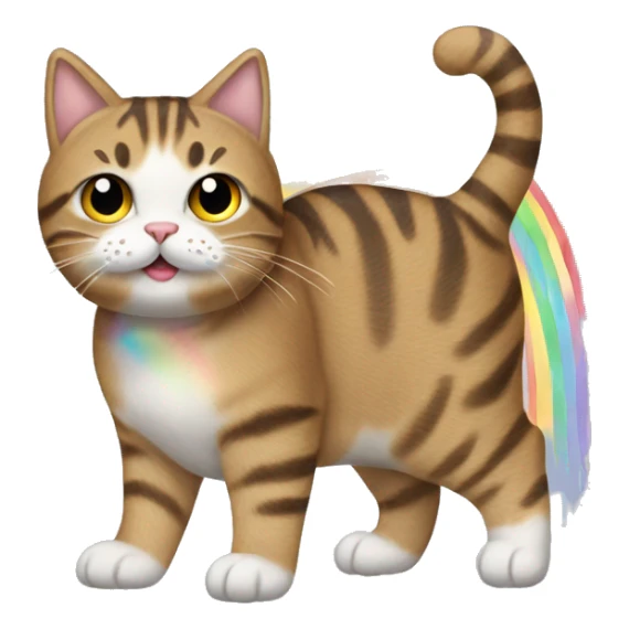 Tabby cat with poptart body pooping rainbows sticker