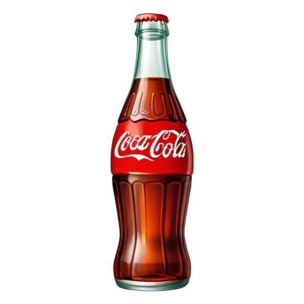 retro Coca Cola bottle with vintage logo sticker