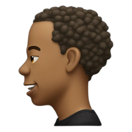 jay z side profile, bobbing head to music with mouth open sticker