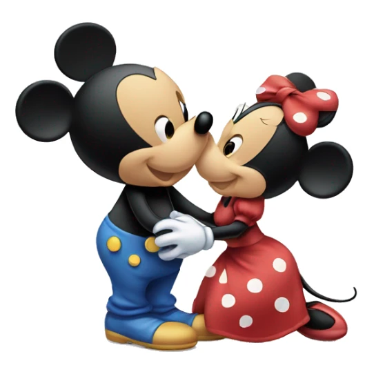 Mickey mouse and minnie mouse kissing sticker