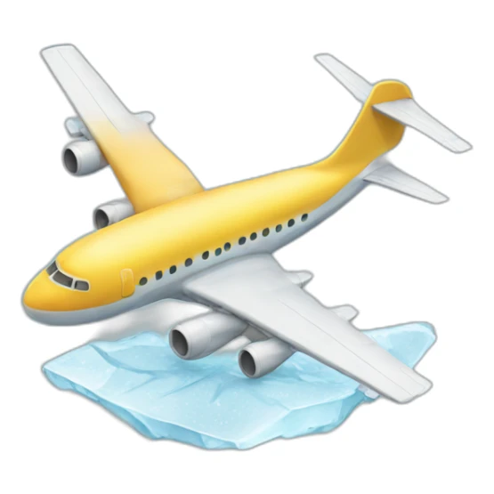 Airplane covered in ice sticker