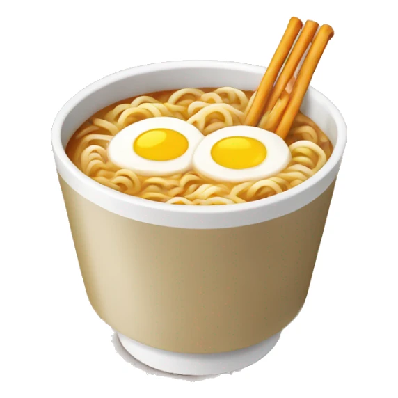 Cup of ramen with a soda sticker