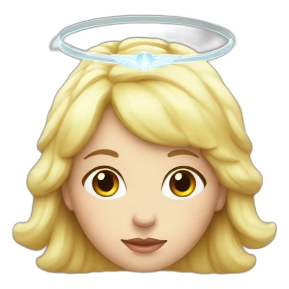 woman with halo above head, angel sticker