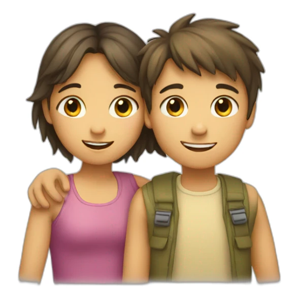 A girl and a boy hugging  sticker