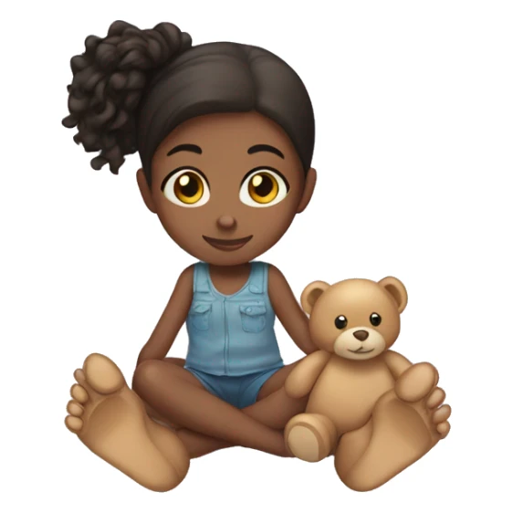 Girl with teddy bear soles sticker