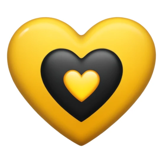 Fusiona un corazón de iPhone de color amarilla con color negro  sticker