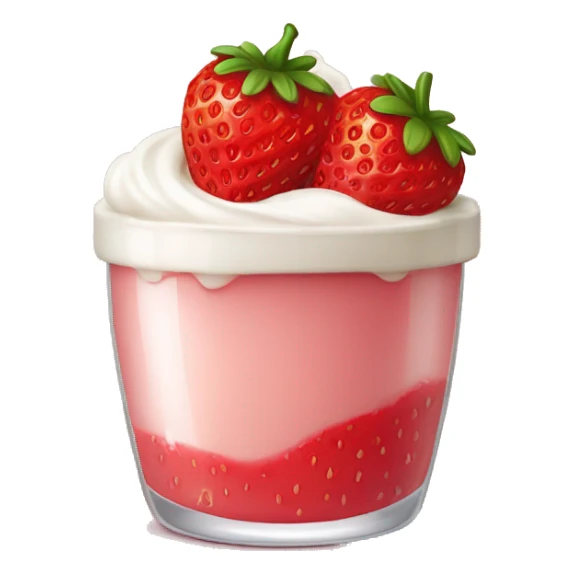 Fresas con crema blanca en un vaso 🥛 sticker