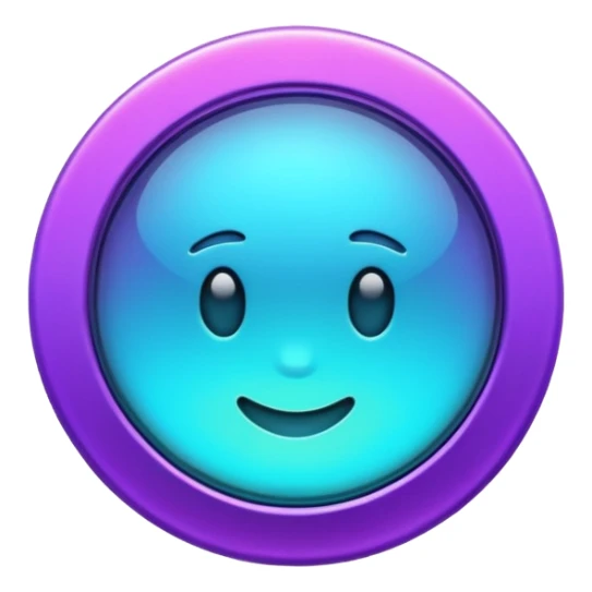 futuristic glowing clapp, purple and cyan glow, dark background sticker