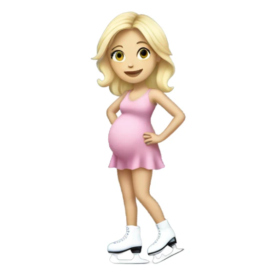 Blonde girl pregnant ice skating sticker