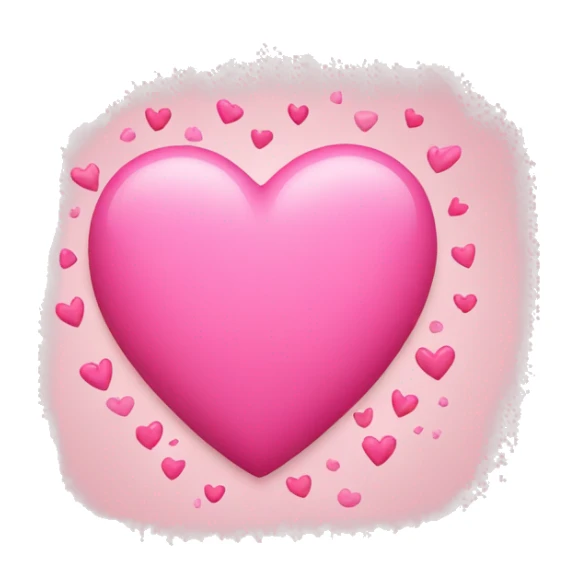 Pink heart with little pink hearts around  sticker