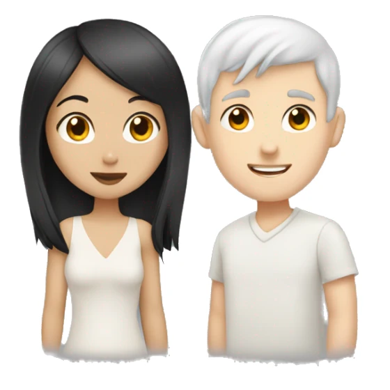 White boy in love with Asian girl sticker