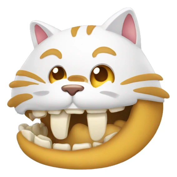 Un chat avec des dent en or sticker