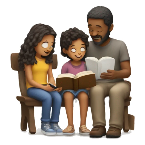 Two adult best friends doing Bible study with their kids  sticker