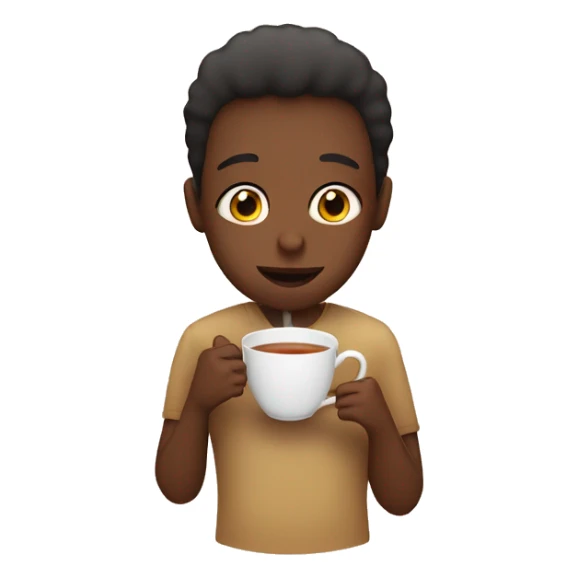 Holding a cup of tea in front of the face sticker