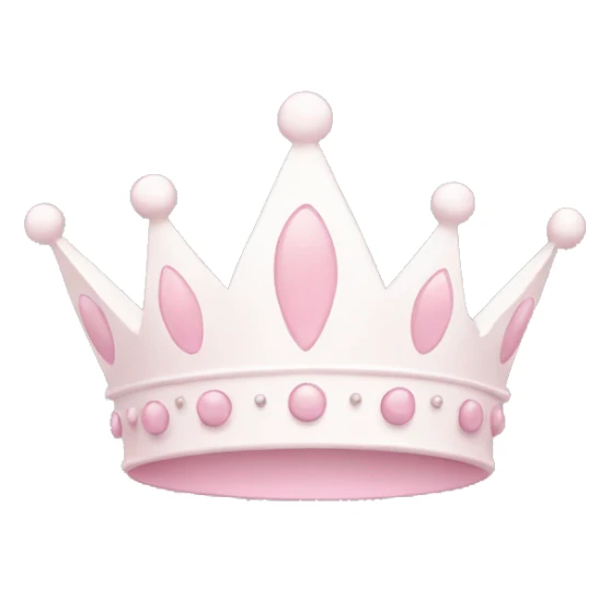 White and pastel pink crown sticker