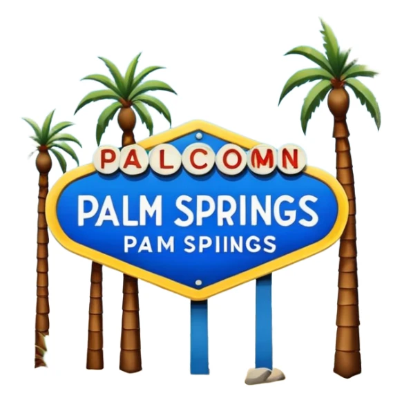 Palm Springs sign with palm trees sticker