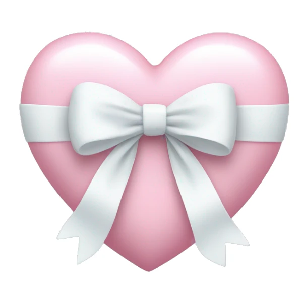 Pastel pink heart with white bow sticker