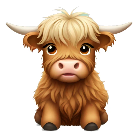 Cute baby highland cow sticker