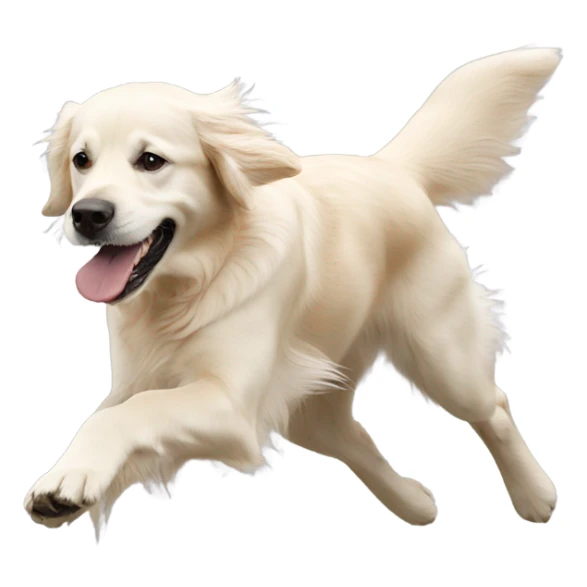 white golden retriever chasing its own tail sticker