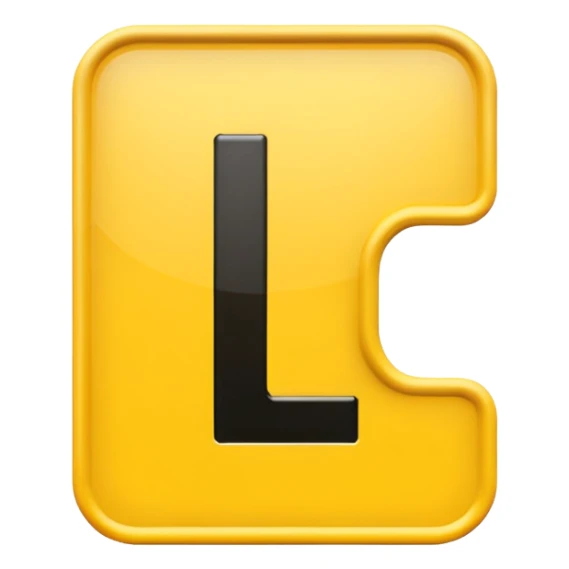  L plate emoji with yellow background and black text sticker
