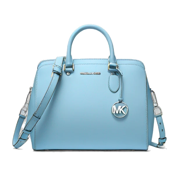 Realistic silver and sky blue color Michael Kors satchel purse.  sticker