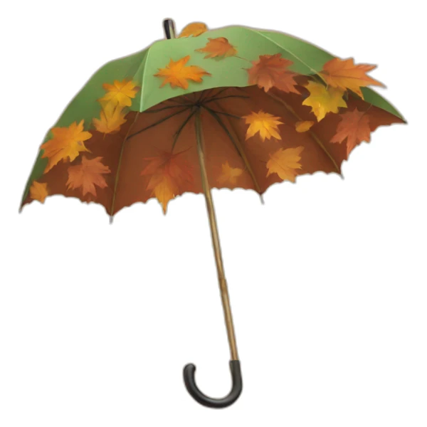umbrella made of autumn leaves sticker