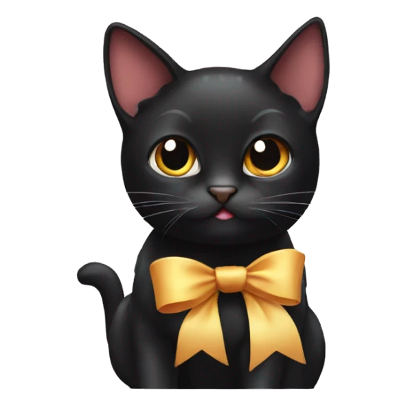 Black cat with bow  sticker