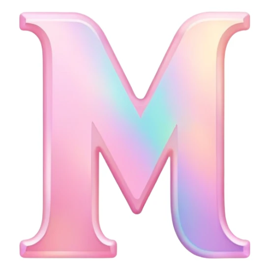 Iridescent pastel pink Font setting icon with letter sticker