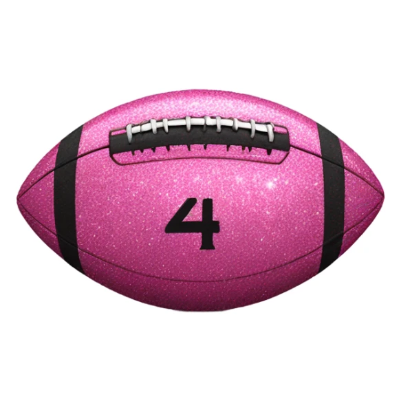 Pink glitter realistic football  sticker