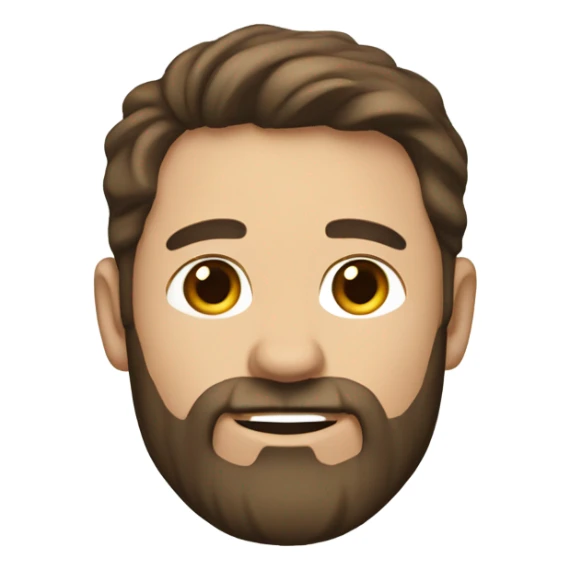 40 year old man with short brown hair and trimmed brown bear sticker