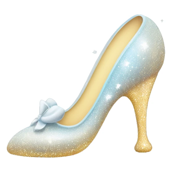 Cinderella glittery glass slipper with stars around it  sticker
