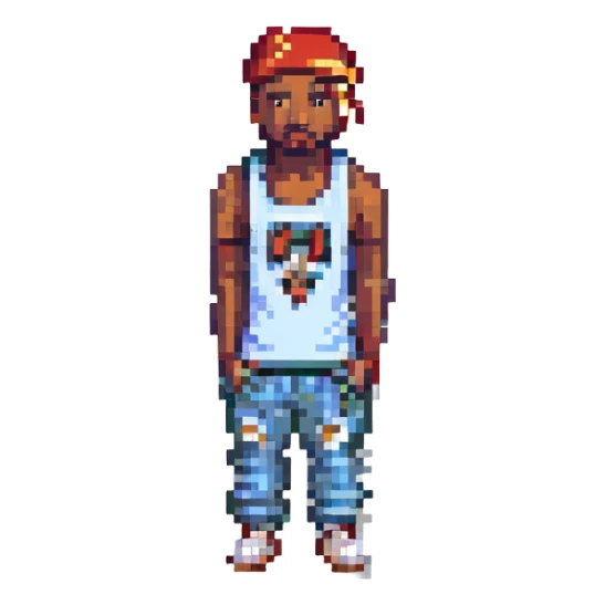 2Pac в полный рост, no background sticker