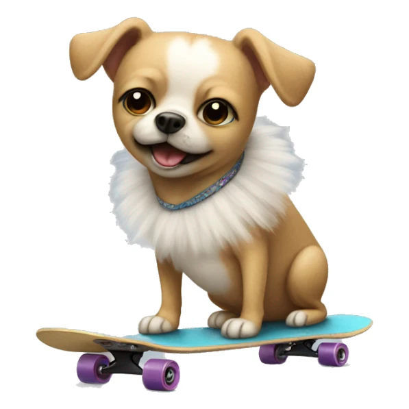 dog in tutu on a skateboard  sticker