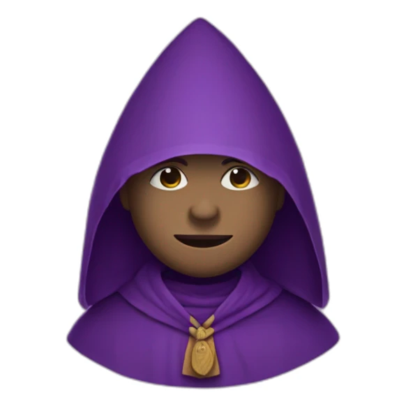a purple monk with a triangular hood-style hat from ancient guatemala sticker