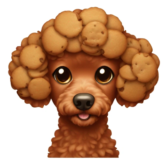 Cute red poodle with cookies all in beige colors sticker