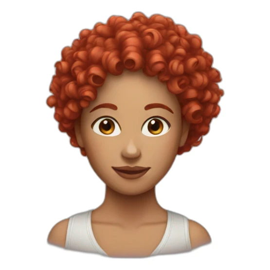woman red curly hair sticker