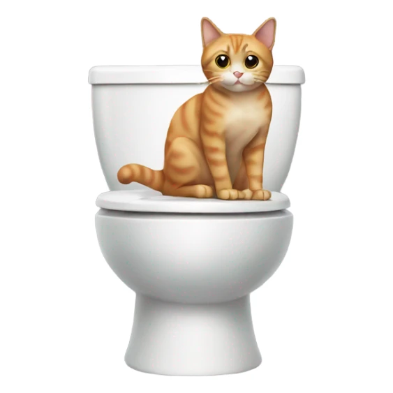 Cat sitting on a toilet sticker