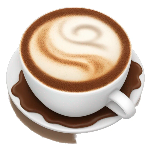 Cappuccino with frothy milk and sprinkled cocoa on top sticker