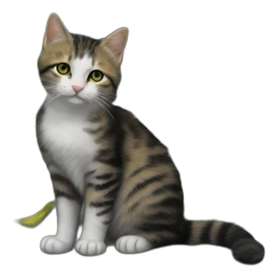 Van gogh schilderij met een kat sticker