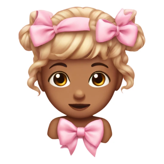 Cute baby pink bows sticker