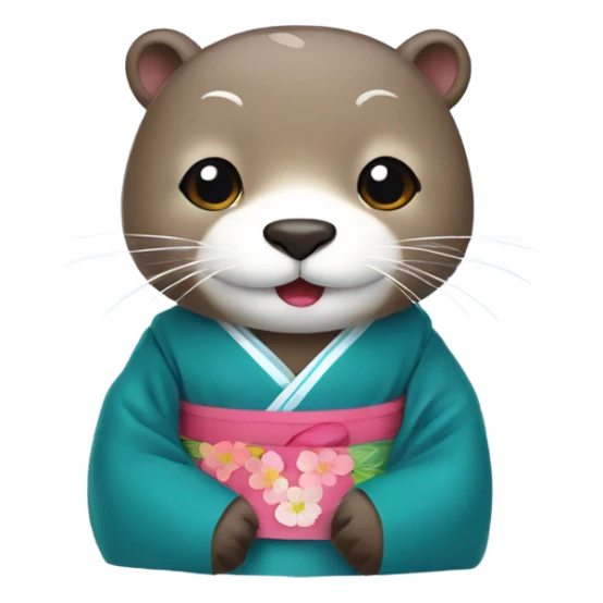 a otter face wearing traditional korean hanbok sticker