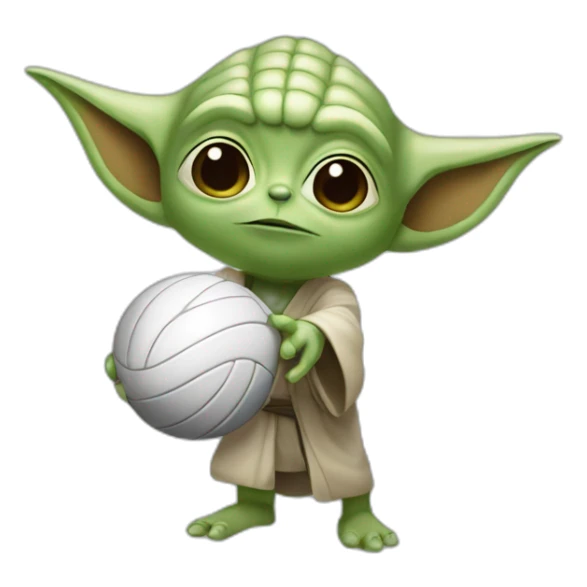 Yoda agarrando un balón de voley sticker