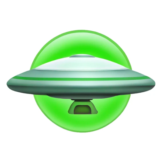 ufo flying saucer beaming up a green check mark sticker