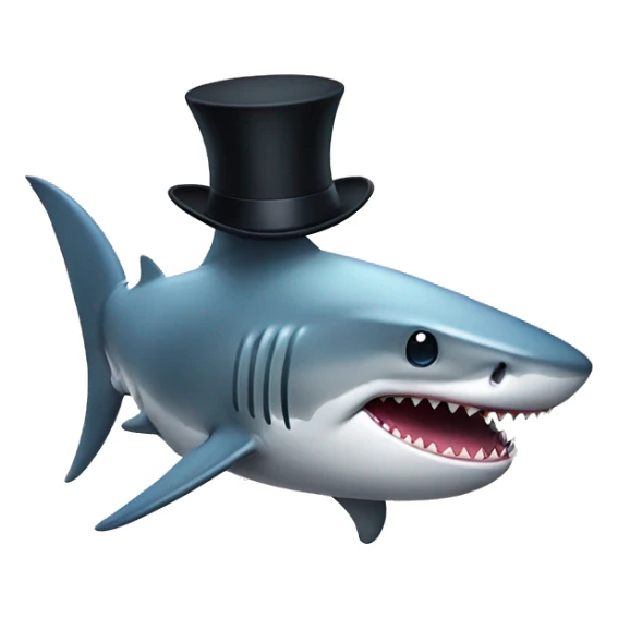 Shark with a top hat sticker