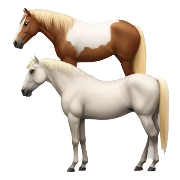 2 horse on top of each other sticker