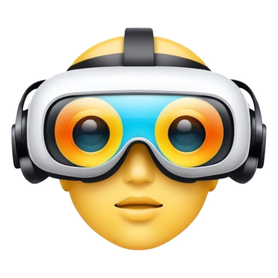 VR glasses with a futuristic design, covering the eyes, symbolizing virtual reality and immersive digital experiences sticker