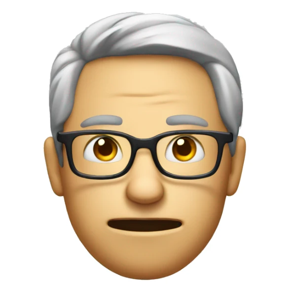 Nerd face emoji but frowning sticker