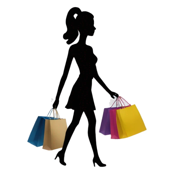 silhouette of model shopping sticker